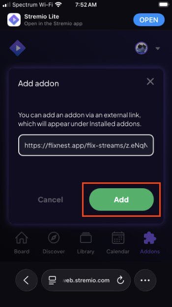 paste your flix streams URL