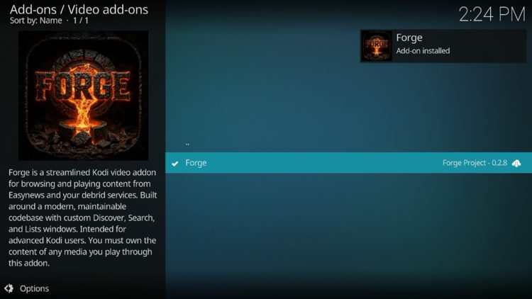 Wait a minute or two for the add-on to fully install
