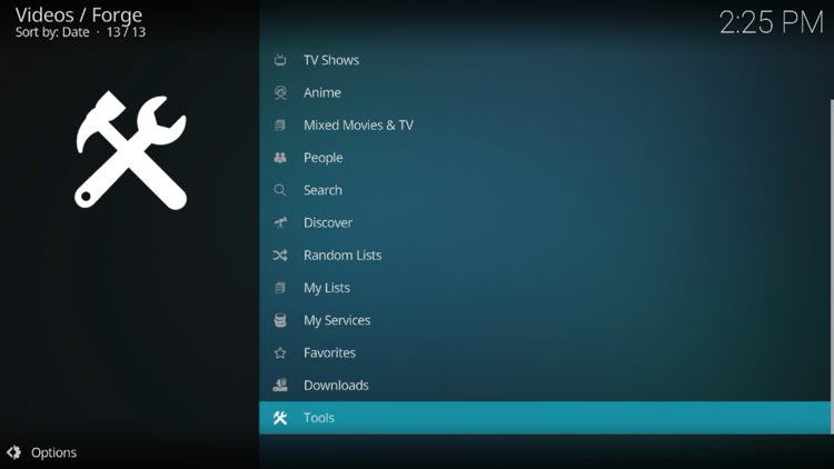 From the main menu, select Tools.