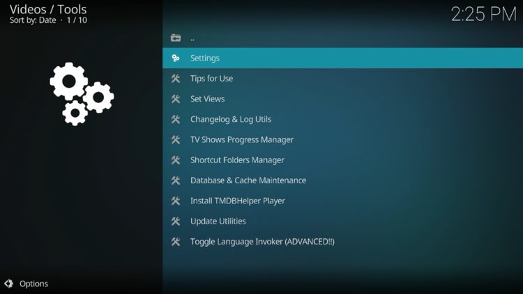 Then click Settings.