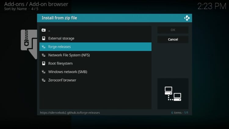 Select "forge-releases" or whatever you named the media source in the previous step