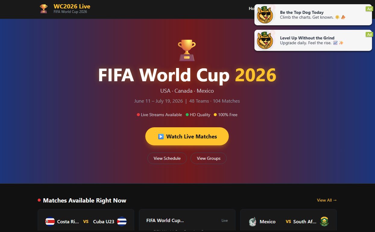 Scam World Cup Site Pushing Ads