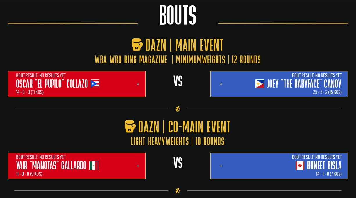 Event Fight Card
