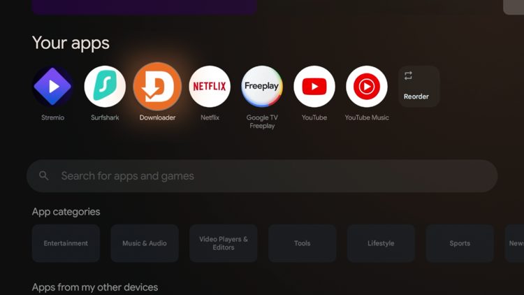 Install the Downloader Application and enable Unknown Sources for it within Settings. Launch the Downloader App.