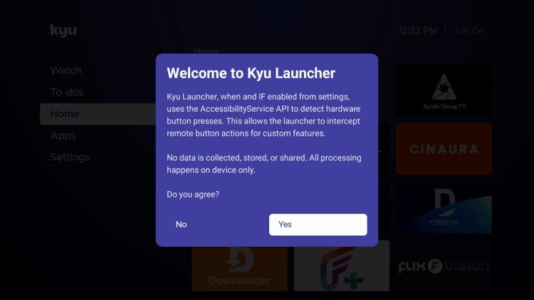 click yes