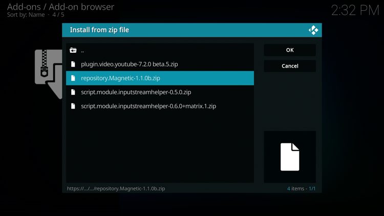Click the zip file URL - repository.Magnetic.zip