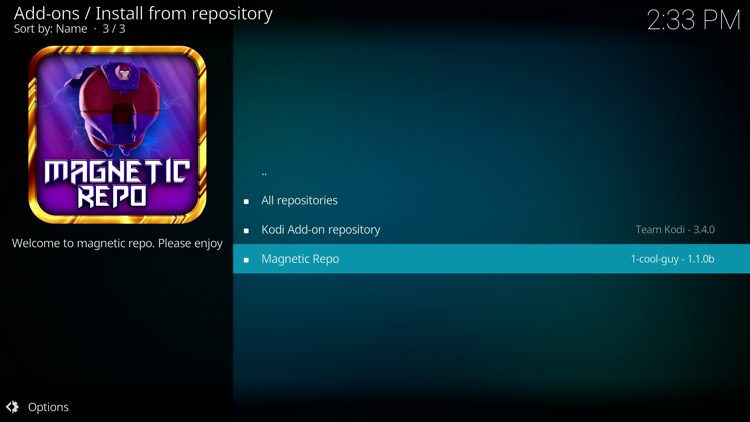 Click the Magnetic Repo
