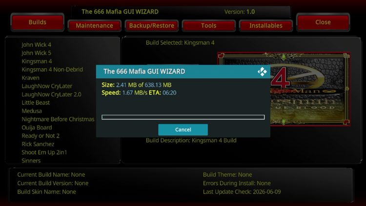 Wait for your build to download.