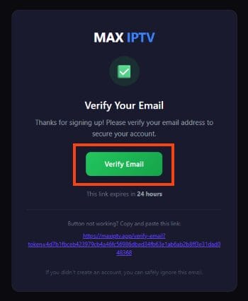 click verify email