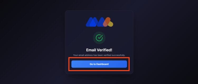 choose go to dashboard