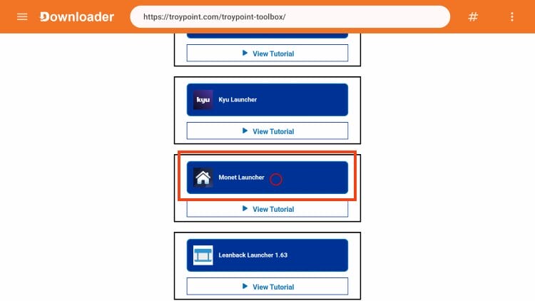 select monet launcher