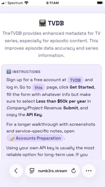 tvdb integration