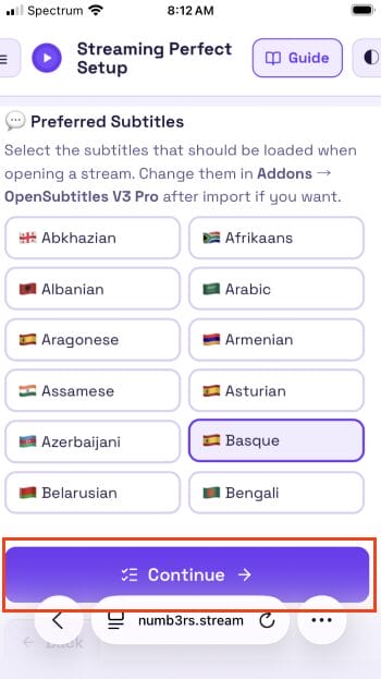 enable subtitle languages