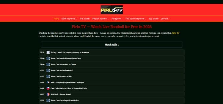 PirloTV Website