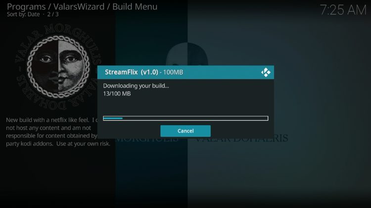 Wait for your build to download.