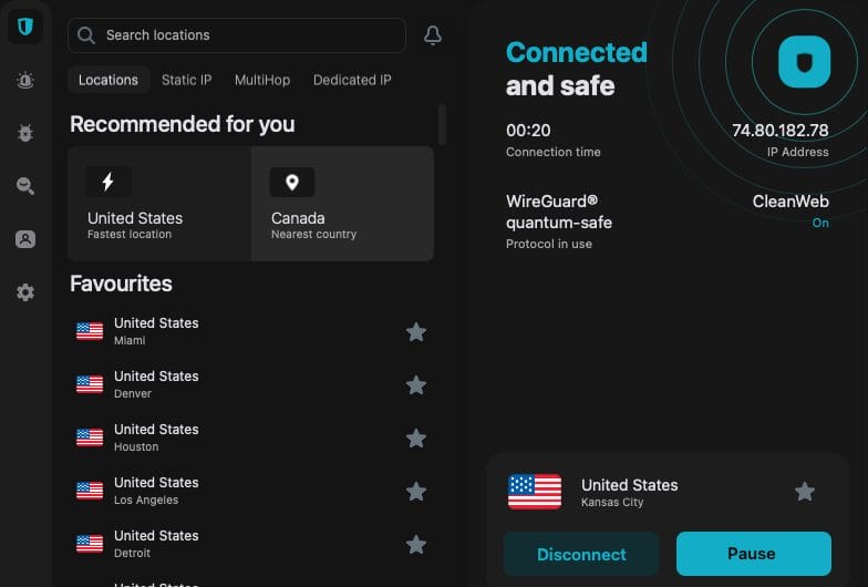 Connected to Surfshark VPN on my Computer