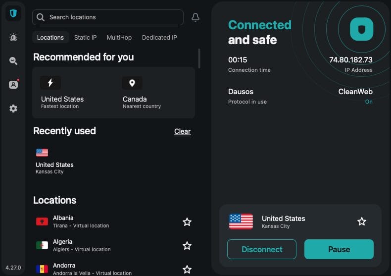 Using CleanWeb Ad Blocker on Surfshark VPN