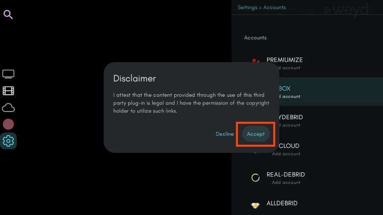 click accept when prompted
