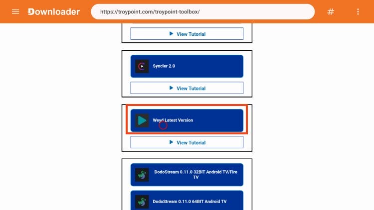 click weyd apk to install