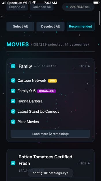 choose your preferred categories/collections