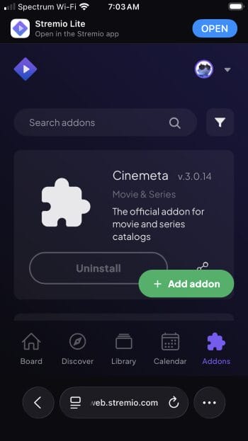 choose add addon