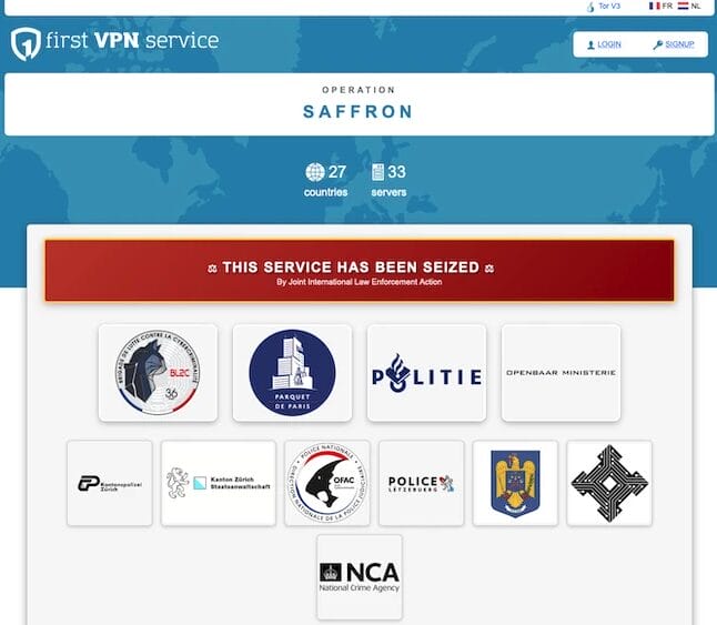 1VPNS Website Seized Message