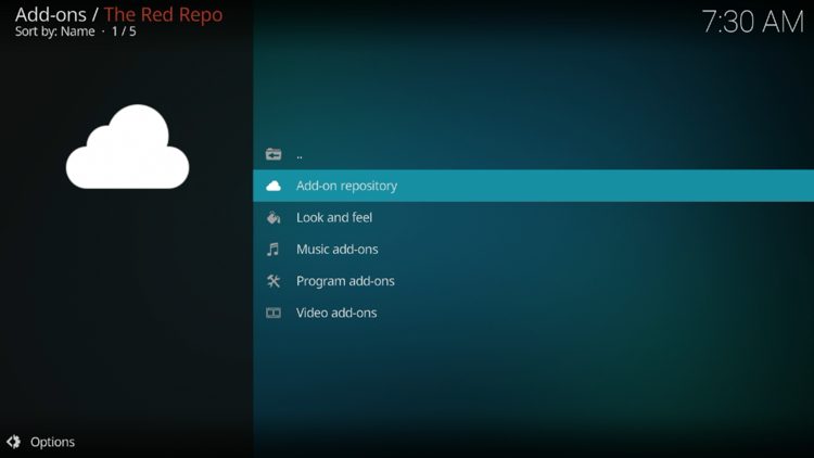 Then click Add-on repository