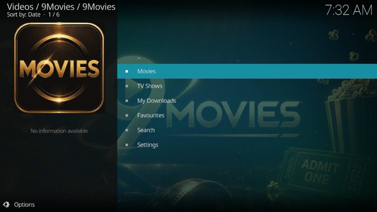 You have successfully installed the 9Movies add-on!
