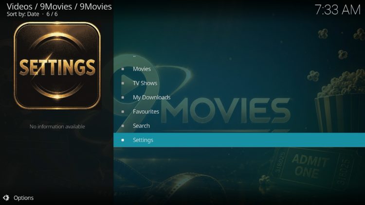 9Movies Addon Categories