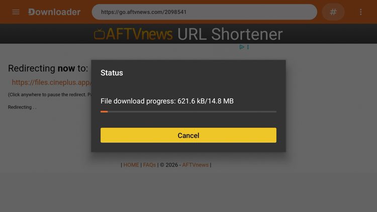Wait a few seconds for the APK file to install.