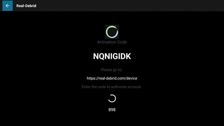 You will be presented with an activation code. Write this down for the next step.