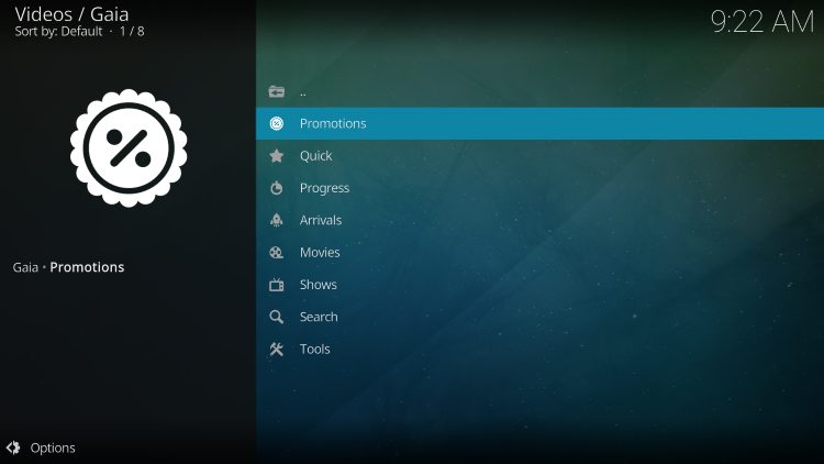gaia home screen