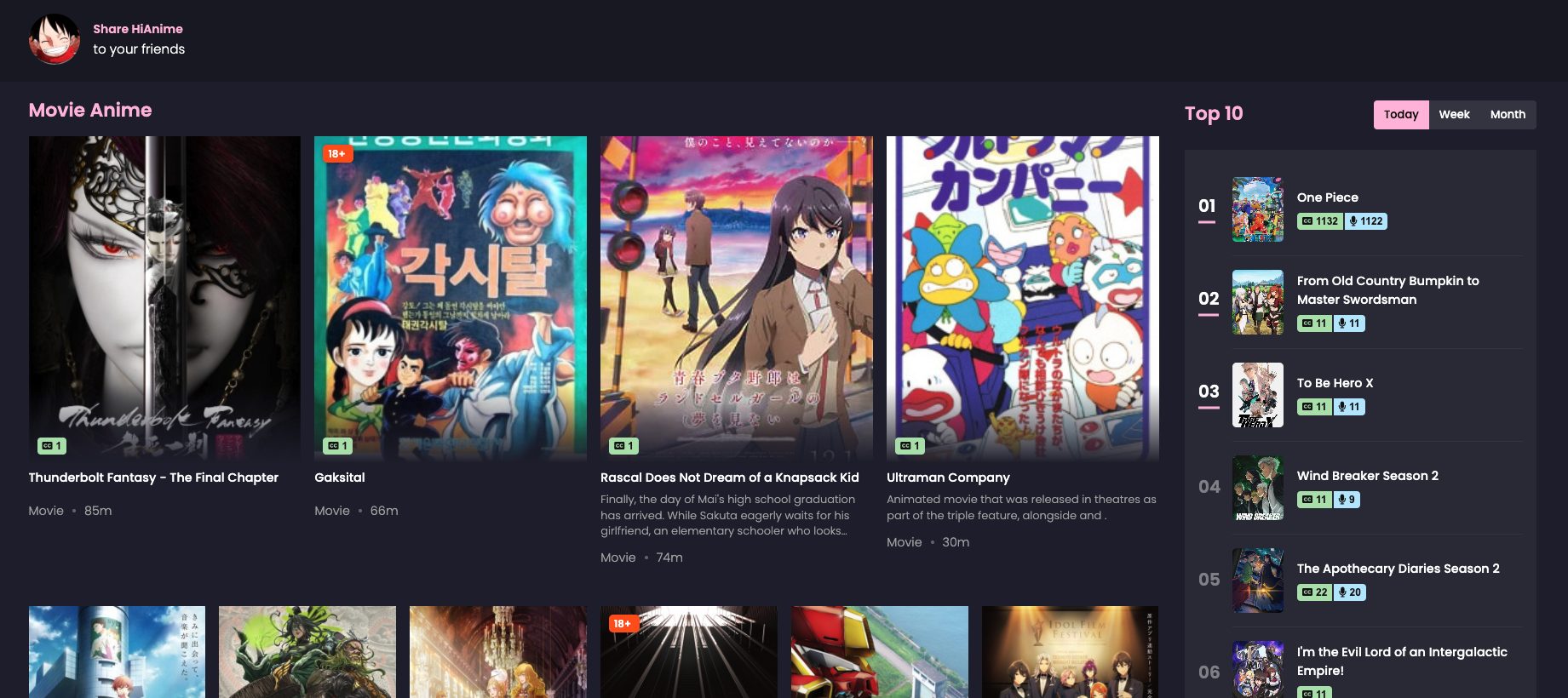 Original HiAnime Website