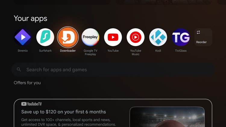 You must first install the Downloader app on your device.