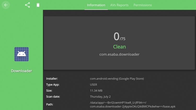 You can also select specific apps to view the full scan report.