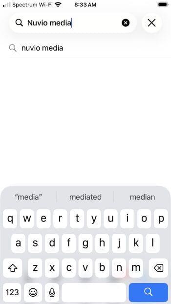search for nuvio media on iphone or ipad