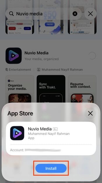 choose install