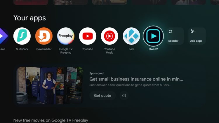 Now launch the OwnTV application from your home screen.