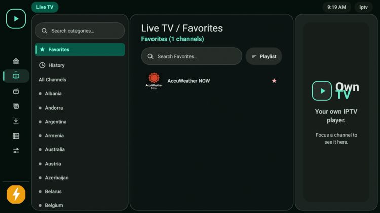 Favorites Category