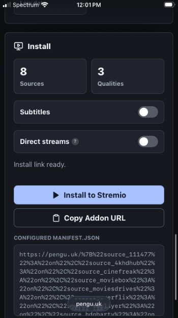 select copy addon url