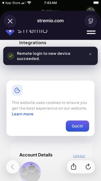 sign in with your stremio account