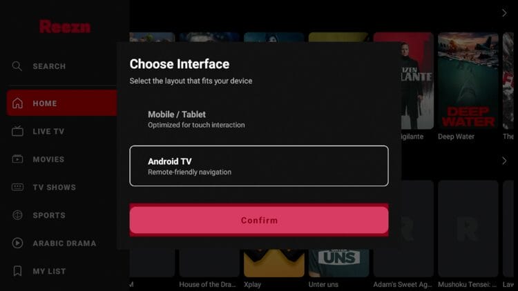 Click Android TV if you are using an Android TV/Google TV device like we are.