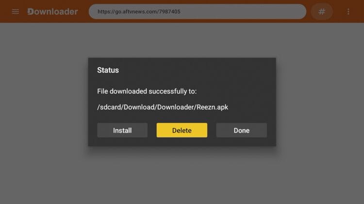 Return to Downloader and click Delete.