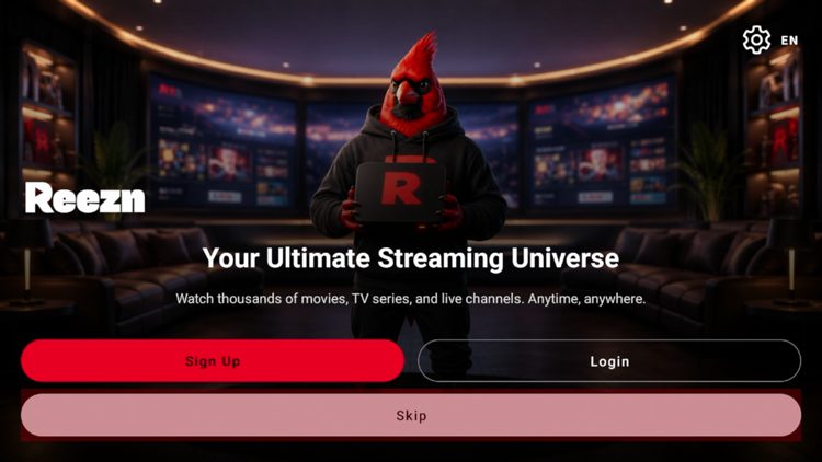 When the app launches you will be prompted to sign up for an account. Click Skip to avoid this.