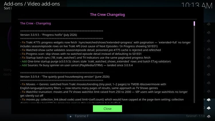 The Crew Update Changelog