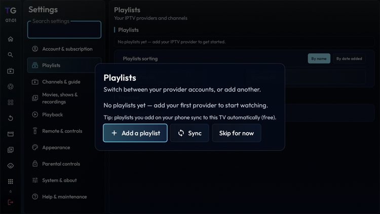 Click Add a playlist.