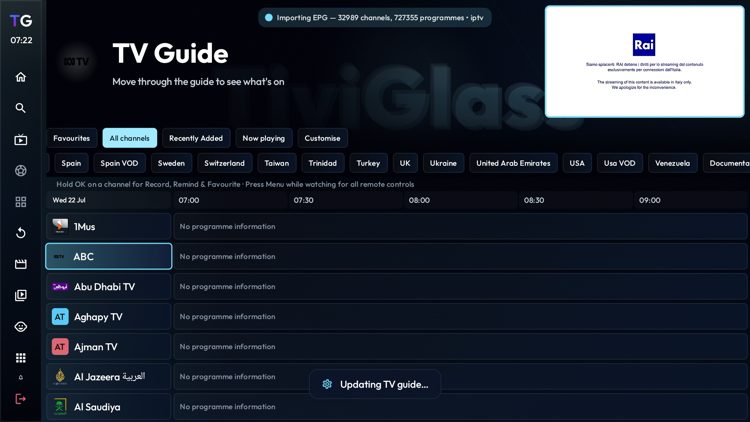 That's it! If you click the TV option on the top menu this is where you'll find all of your imported channels.