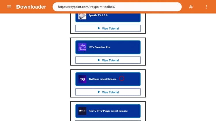 Once in the TP Toolbox, scroll down to locate TiviGlass and click the button to download it.