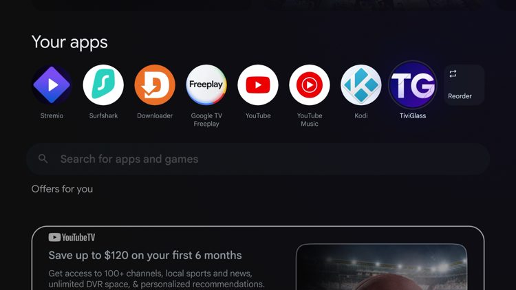 Now launch the TiviGlass application from your home screen.