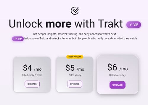 Trakt VIP Pricing